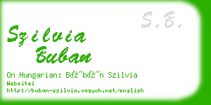 szilvia buban business card